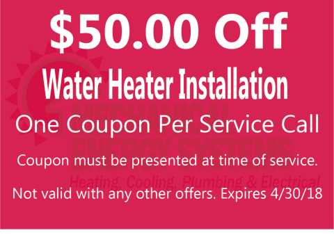 $50.00 Off Water Heater Installation $50.00 Off Water Heater Installation