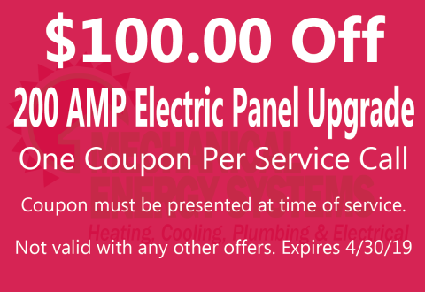 $100.00 Off 200 AMP Electric Panel Upgrade $100.00 Off 200 AMP Electric Panel Upgrade