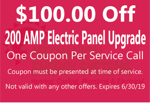 $100.00 Off 200 AMP Electric Panel Upgrade $100.00 Off 200 AMP Electric Panel Upgrade