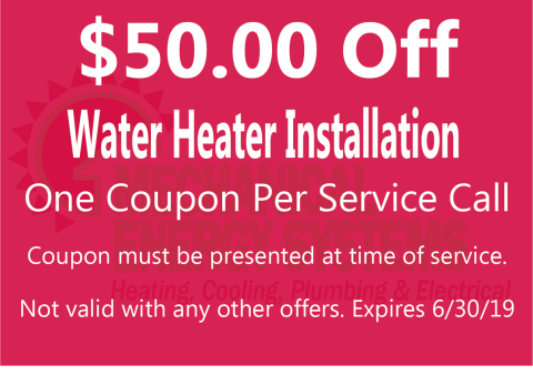 $50.00 Off Water Heater Installation $50.00 Off Water Heater Installation