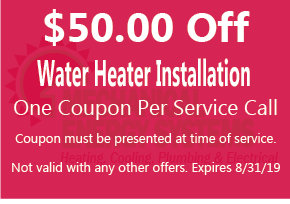 $50.00 Off Water Heater Installation $50.00 Off Water Heater Installation