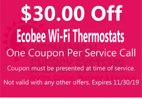 $30.00 off select wi-fi thermostats $30.00 off select wi-fi thermostats
