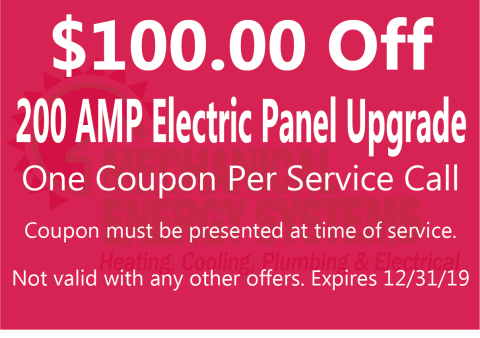 $100.00 Off 200 AMP Electric Panel Upgrade $100.00 Off 200 AMP Electric Panel Upgrade