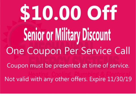 $10.00 Off with Senior or Military Discount $10.00 Off with Senior or Military Discount