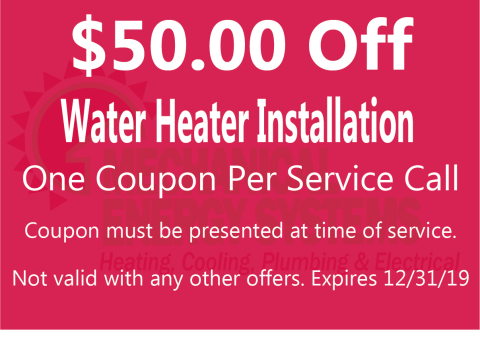 $50.00 Off Water Heater Installation $50.00 Off Water Heater Installation