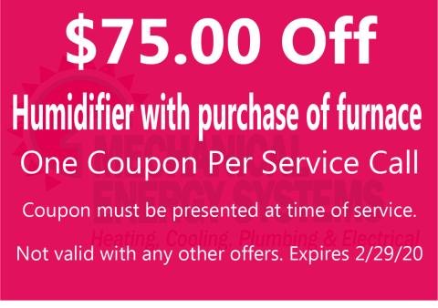 $15.00 Off humidifier purchase $75.00 Off humidifier purchase