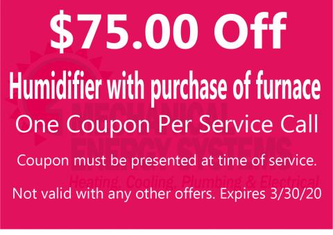$75.00 Off humidifier purchase $75.00 Off humidifier purchase