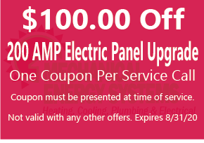 $100.00 Off 200 AMP Electric Panel Upgrade $100.00 Off 200 AMP Electric Panel Upgrade
