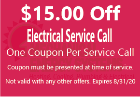 $15.00 off electrical service call $15.00 off electrical service call