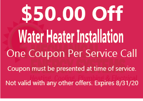 $50.00 Off Water Heater Installation $50.00 Off Water Heater Installation