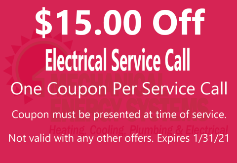 $15.00 off electrical service call $15.00 off electrical service call